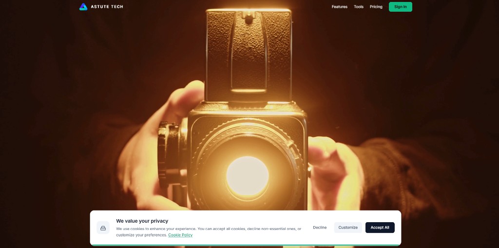 Astute Tech hero landing for white-label label infrastructure