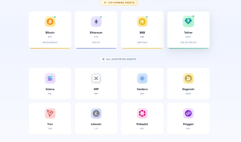 MaliMines top earning and supported digital assets