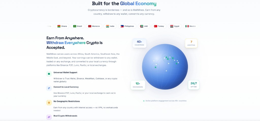 MaliMines built for the global economy with worldwide withdrawals